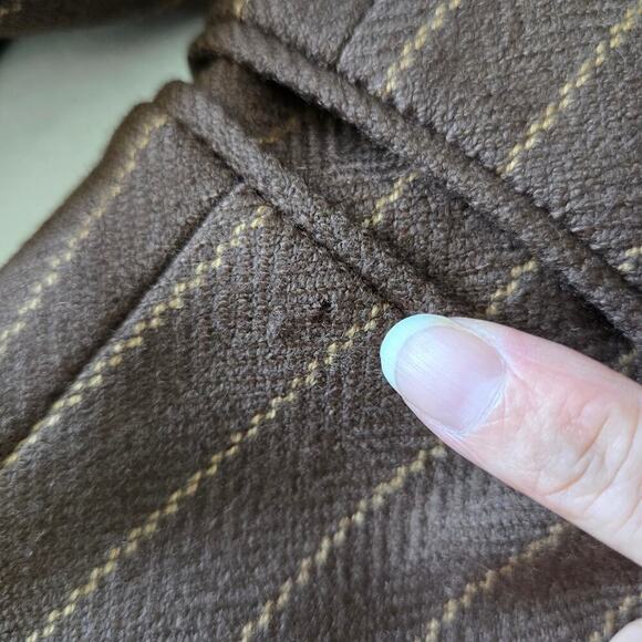 Vintage Emporio Armani Double Breasted Wool Blazer Jacket Brown Striped EU40 US8 - Picture 6 of 10